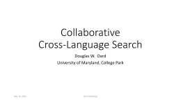 Collaborative Cross-Language Search
