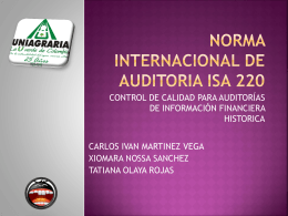 norma internacional de auditoria isa 220 - NIAs-ISAs