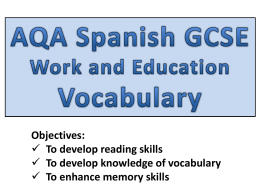 AQA Spanish GCSE Work and Education - MORGAN MFL