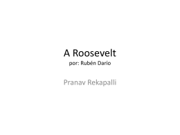 A Roosevelt por: Rubén Darío