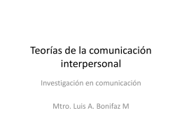 Teorías de la comunicación interpersonal