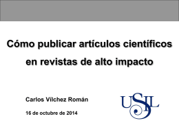 Cómo publicar artículos científicos en revistas de alto impacto