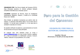 FOCO. Foro para la gestión del consenso - Ajuntament de Vila-real