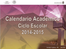 Calendario Académico Ciclo Escolar 2014-2015