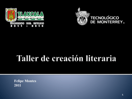 Taller de creación literaria - Gobierno del Estado de Tlaxcala
