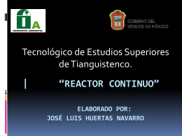 reactor continuo* Elaborado por: José Luis Huertas Navarro