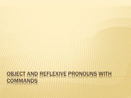 Object and Reflexive Pronouns with Commands