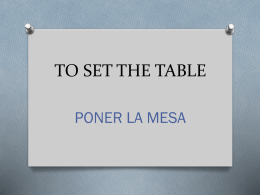 TO SET THE TABLE