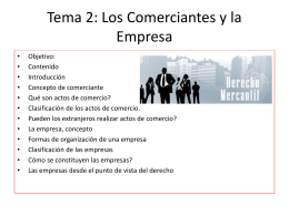 Derecho Mercantil 1 Tema 2 - Prof. Pablo Emilio Hurtado