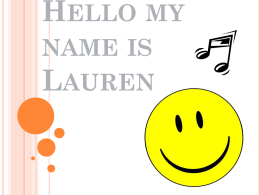 Hello my name is Lauren