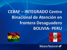 El control integrado de desaguadero entre Perú y Bolivia (CEBAF)