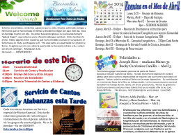 March 30 2014 Bulletin - Iglesia Bautista Puerta La Hermosa