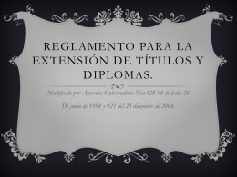 Reglamento para la extencion de títulos y diplomas.