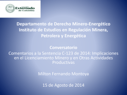 Departamento de Derecho Minero-Energético Instituto de Estudios
