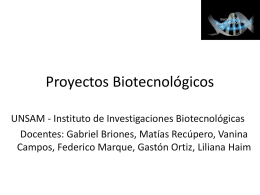 Proyectos Biotecnológicos - genoma . unsam . edu . ar