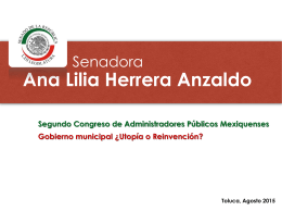Senadora Ana Lilia Herrera Anzaldo Presidenta
