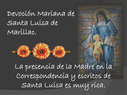 Devoción Mariana de Santa Luisa de Marillac. La presencia de la
