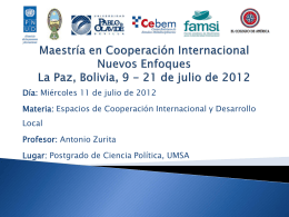 Espacios de Cooperación Internacional y Desarrollo Local (Sesión 1)