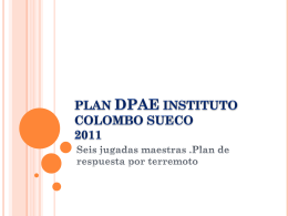 PLAN DPAE INSTITUTO COLOMBO SUECO 2011 Seis
