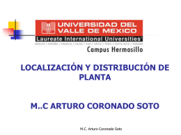 localización y distribución de planta m..c arturo coronado soto