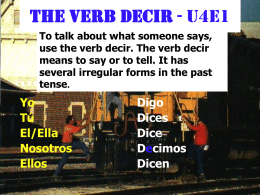 The Verb Decir