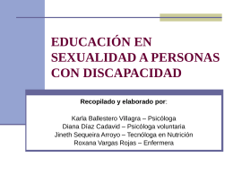 EDUCACIÓN EN SEXUALIDAD A PERSONAS CON