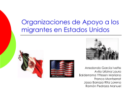 Organizaciones de Apoyo a los migrantes en Estados