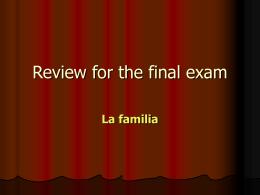 Review for the final exam - U