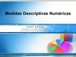 Medidas Descriptivas Numéricas