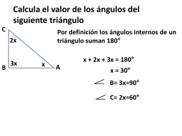 Calcula el valor de los ángulos del siguiente