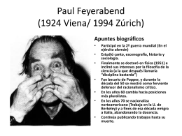 Paul Feyerabend (1924 Viena/ 1994 Zurich)