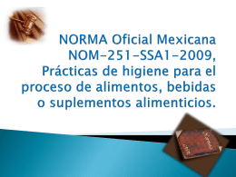NORMA Oficial Mexicana NOM-251-SSA1