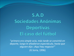 S.A.D Sociedades Anónimas Deportivas