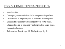 Tema 5: COMPETENCIA PERFECTA