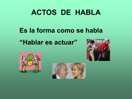 ACTOS DE HABLA - Lenguaje y Comunicación |