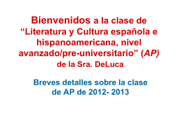 Bienvenidos a la clase AP Spanish Literature and