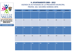 H. AYUNTAMIENTO 2009 – 2012 AGENDA DE ACTIVIDADES