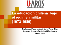 LA EDUCACION CHILENA BAJO EL REGIMEN MILITAR