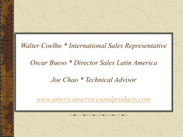 Walter Coelho International Sales Representative