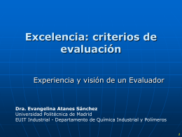 Excelencia: criterios de evaluación