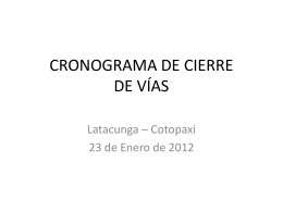 CRONOGRAMA DE CIERRE DE VÍAS