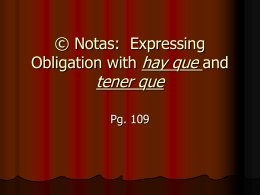 ©Notas: Expressing Obligation