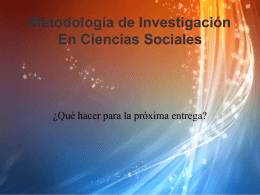 Metodología de Investigación En Ciencias Sociales