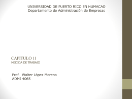 MEDIDA DE TRABAJO - Universidad de Puerto Rico