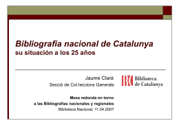 La Bibliografia nacional de Catalunya, veinticinco