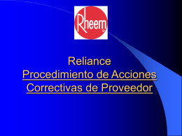 Reliance – Corrective Action