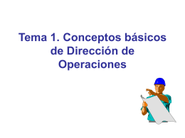 Tema 1. Introducción a la Dirección de Operaciones