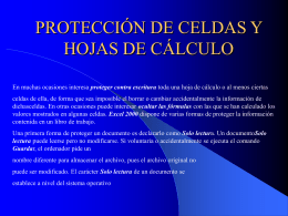 PROTECCIÓN DE CELDAS Y HOJAS DE CÁLCULO