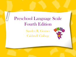 Preschool Language Scale Fourth Edition
