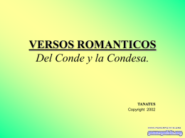 VERSOS ROMANTICOS Del Conde y la Condesa.